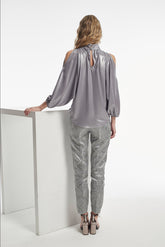 LUREX LAMINATED CHIFFON SOTELO BLOUSE